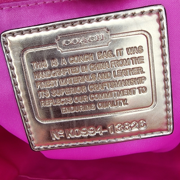 Coach Persimmon And Magenta Poppy Tote Bag - Picture 11 of 16